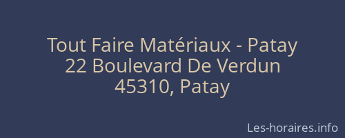 Tout Faire Matériaux - Patay