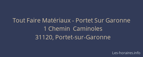Tout Faire Matériaux - Portet Sur Garonne
