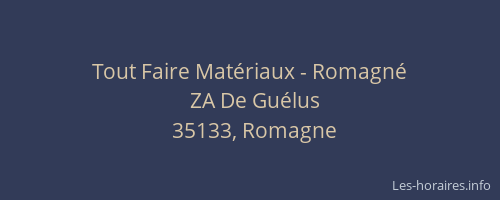 Tout Faire Matériaux - Romagné