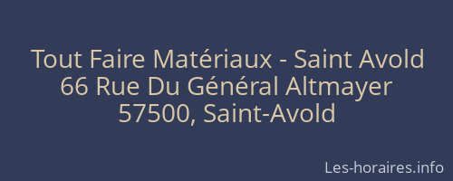 Tout Faire Matériaux - Saint Avold