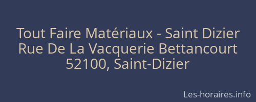 Tout Faire Matériaux - Saint Dizier