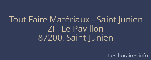 Tout Faire Matériaux - Saint Junien