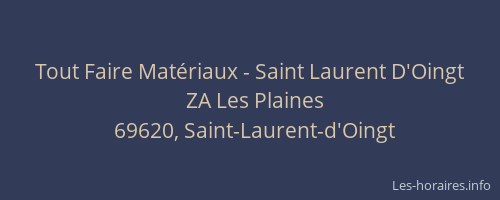 Tout Faire Matériaux - Saint Laurent D'Oingt