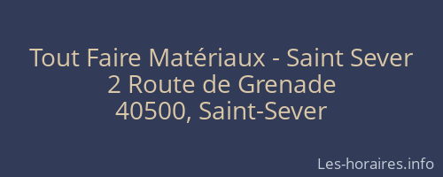 Tout Faire Matériaux - Saint Sever