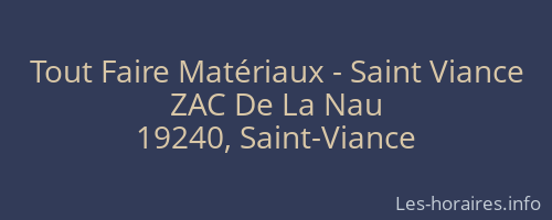 Tout Faire Matériaux - Saint Viance