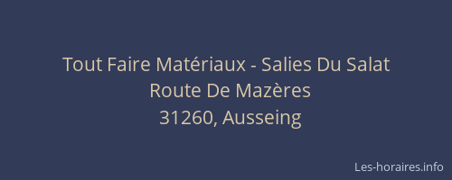 Tout Faire Matériaux - Salies Du Salat