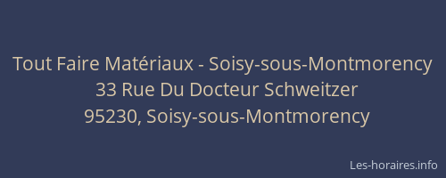 Tout Faire Matériaux - Soisy-sous-Montmorency