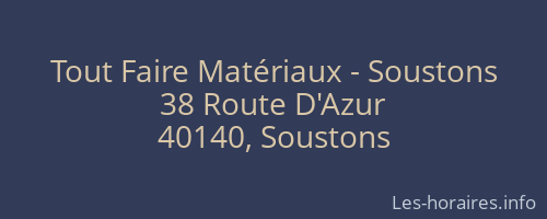 Tout Faire Matériaux - Soustons