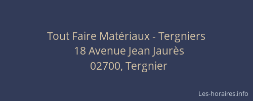 Tout Faire Matériaux - Tergniers