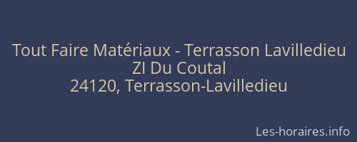 Tout Faire Matériaux - Terrasson Lavilledieu