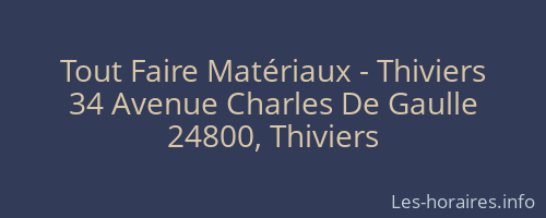 Tout Faire Matériaux - Thiviers
