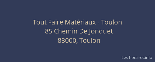 Tout Faire Matériaux - Toulon