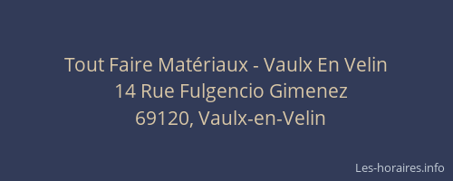 Tout Faire Matériaux - Vaulx En Velin