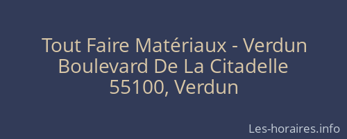 Tout Faire Matériaux - Verdun
