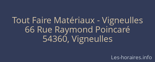 Tout Faire Matériaux - Vigneulles