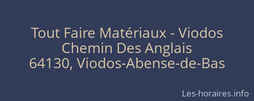 Tout Faire Matériaux - Viodos
