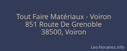 Tout Faire Matériaux - Voiron