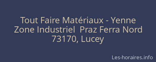 Tout Faire Matériaux - Yenne