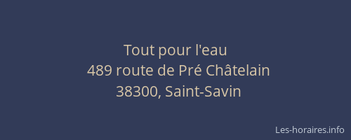 Tout pour l'eau