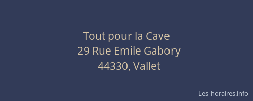 Tout pour la Cave