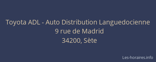 Toyota ADL - Auto Distribution Languedocienne