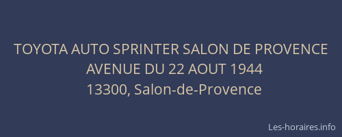 TOYOTA AUTO SPRINTER SALON DE PROVENCE