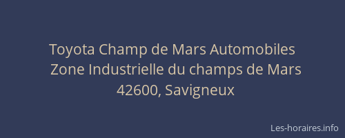 Toyota Champ de Mars Automobiles