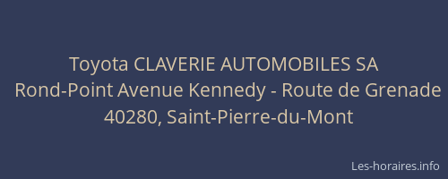 Toyota CLAVERIE AUTOMOBILES SA