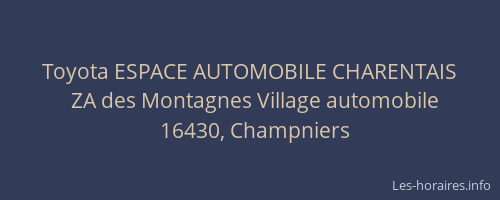 Toyota ESPACE AUTOMOBILE CHARENTAIS