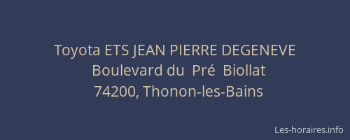 Toyota ETS JEAN PIERRE DEGENEVE