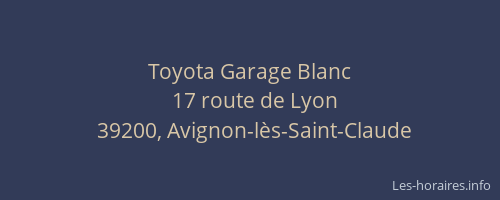 Toyota Garage Blanc