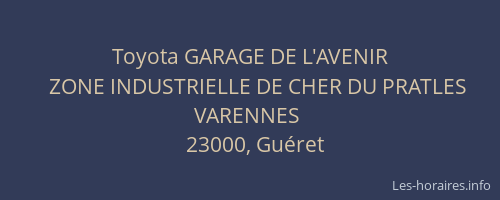 Toyota GARAGE DE L'AVENIR