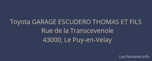 Toyota GARAGE ESCUDERO THOMAS ET FILS