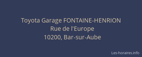 Toyota Garage FONTAINE-HENRION