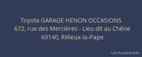 Toyota GARAGE HENON OCCASIONS