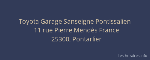 Toyota Garage Sanseigne Pontissalien