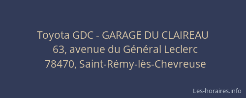 Toyota GDC - GARAGE DU CLAIREAU