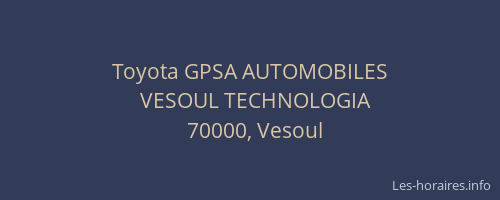 Toyota GPSA AUTOMOBILES