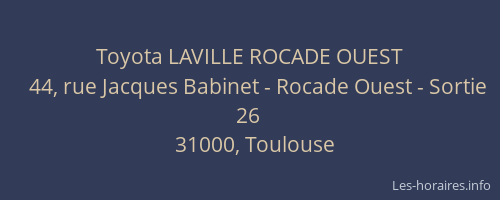 Toyota LAVILLE ROCADE OUEST
