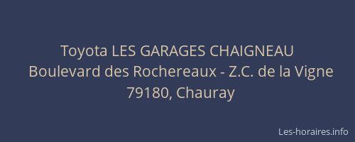 Toyota LES GARAGES CHAIGNEAU