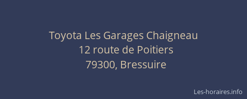 Toyota Les Garages Chaigneau