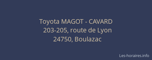Toyota MAGOT - CAVARD