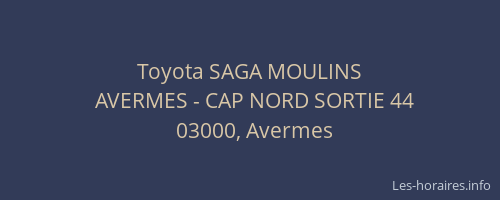 Toyota SAGA MOULINS