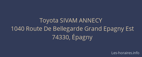 Toyota SIVAM ANNECY