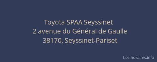 Toyota SPAA Seyssinet