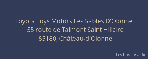 Toyota Toys Motors Les Sables D'Olonne