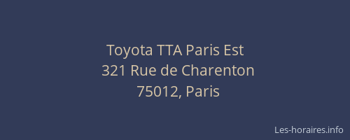 Toyota TTA Paris Est