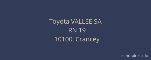 Toyota VALLEE SA