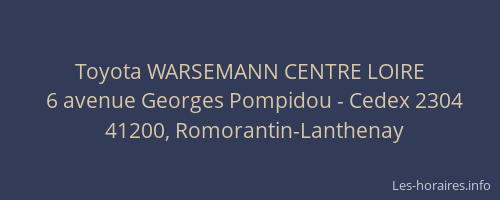 Toyota WARSEMANN CENTRE LOIRE
