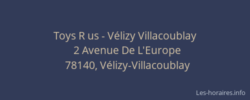Toys R us - V&eacute;lizy Villacoublay